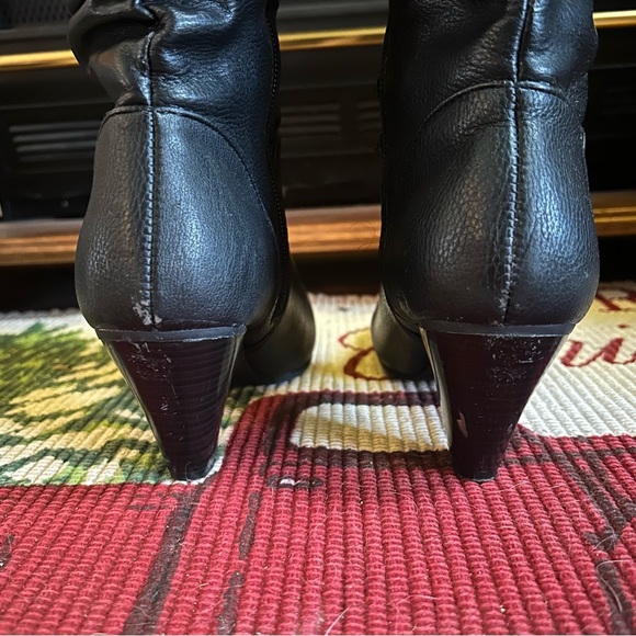 Rialto Black Slouchy Calf High Heeled Boots - Picture 4 of 11